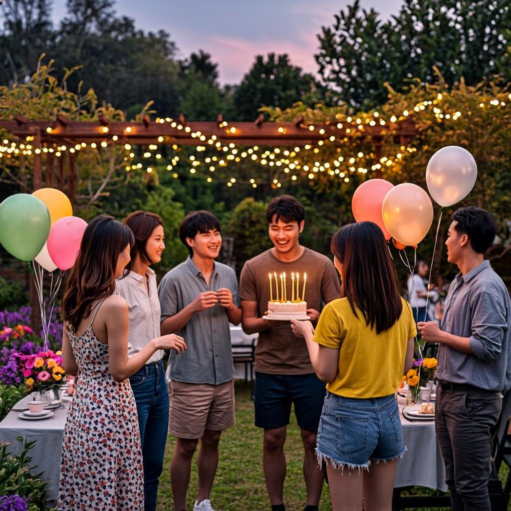 Evening garden party — LED balloons were pure magic! 💡