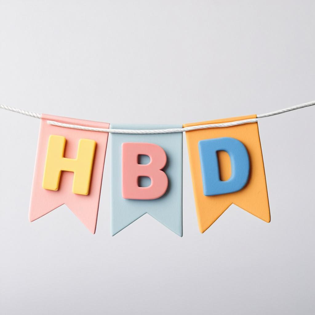 "HBD" Letter Bunting — Multi-colour
